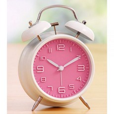레트로 해머벨 탁상 알람시계 핑크 감성 인테리어 침실 책상 무소음 소품