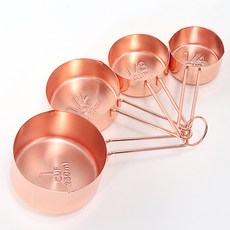 不銹鋼量匙量勺4件套烘焙計量工具 廚房小工具調味匙面粉烘焙工具烘焙模具做蛋糕餅乾工具廚具廚房用具, 玫瑰金, 1個