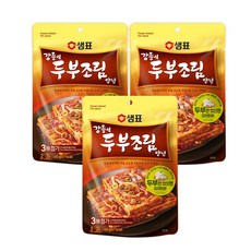 샘표 간편양념/찜닭양념 순두부찌개 닭볶음탕 고등어조림 두부조림 양념소스 캠핑요리 간단요리, 두부조림 양념 3개