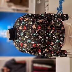 [디즈니골프] 여성 캐릭터 패턴 스트링 경량 패딩 블랙 DO3LJP003BK