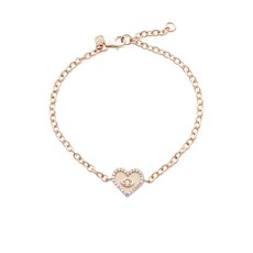 시드니에반 이블 아이 14K 옐로 골드 하트 참 브레이슬릿