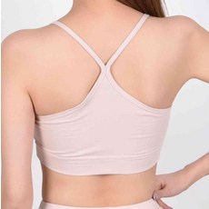 늘여섯 신축성좋은 면소재 Y자 탑 브라 노와이어브래지어