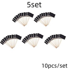 10 Pcs 미니 분필 보드 식료품 저장실 레이블 장식 태그 나무 칠판 어린이, 블랙-5세트