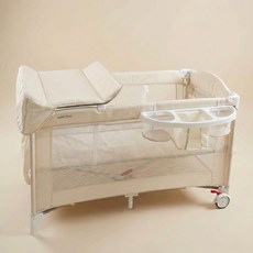 베베코지 신생아 아기 침대 접이식 유아 범퍼 높이조절 휴대용 이동식 돌