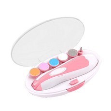 嬰兒磨甲機 六合一 LED夜燈, 粉色【附收納盒】, 1個