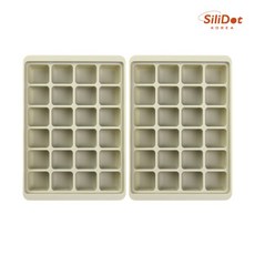 실리닷 실리콘 이유식 냉동용기 멀티 눈금큐브, 2개, 24구 그린, 12ml