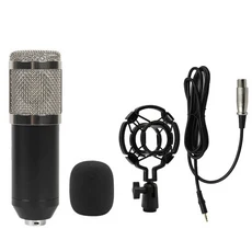 BM800 콘덴서 합금 마이크 키트 전문가용 사운드 카드 암 브래킷 V8 스튜디오 믹서 라이브 노래 녹음용, 03 Silver