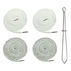 (끼우개 포함) 140cm 원형 후드끈 바지끈 4개, 1세트, 2색혼합(화이트/화이트/멜란지그레이/멜란지그레이)