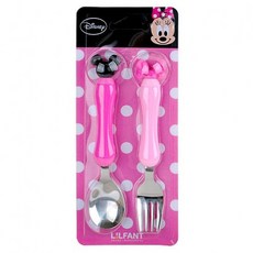 LIL FANT 韓國製 迪士尼 304 不銹鋼 兒童餐具組 湯匙 叉子, 1個, 米妮