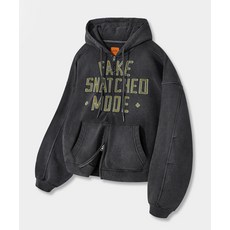 디미트리 블랙 DIMITRI BLACK VLAD SNATCHED 패치 크롭 후드 집업_피그먼트 차콜 607201, 3 (XL)