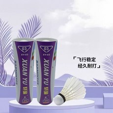 【台灣出貨】羽毛球12只裝耐打正品不易爛鵝毛室內室外比賽防風訓練用球6只裝, 1個, 軒瑜-【飛行穩定】 比賽6只裝