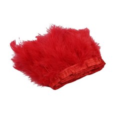 2m / 78.74 인치 아름 다운 터키 깃털 트림 레이스 리본 프린지 봉 제 공예 의상 장식-6 색, 구조, 빨간, 1개