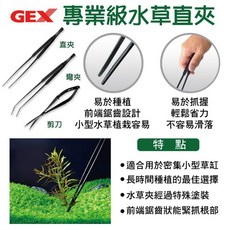 【閃電聯盟】日本 五味 GEX 專業級 不鏽鋼黑色 ( 水草直夾 / 水草彎夾 / 水草剪刀 ) 黑色超有質感, 1個, GEX專業級水草直夾