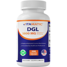 비타매틱 DGL 감초 추출물 3 800mg (10:1 농축 380mg) - 200 베지터블 캡슐, 1개