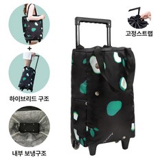 온픽스 휴대용 접이식 장바구니 쇼핑카트 캐리어 슬림형, 1개, 아보카도 블렌드