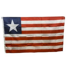 라이베리아 국기 The Republic of Liberia flag 90x150cm 폴리에스터 90g 구멍 고리 이중 스티치 마감, 1개, RED+WHITE+BLUE