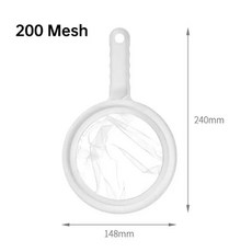 超低價！1 件手持式電動牛奶起泡器打蛋器廚房飲料起泡器和 1 件 80/100/200/400 目手持式高密度網狀過濾器, 200 目