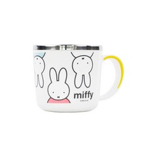 里和 韓國正版 米菲兔 304不鏽鋼 兒童 餐具組 湯匙 叉子 水壺 防燙碗 學習碗筷 樂扣式 餐盤, 1個, 不鏽鋼杯280ml, 銀色, 不鏽鋼杯280ml