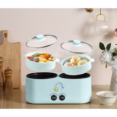 2025 신출시 다기능 듀얼 전기냄비 밥솥 샤브샤브 오뎅 반반냄비 멀티쿠커 어탭터포함, 블루