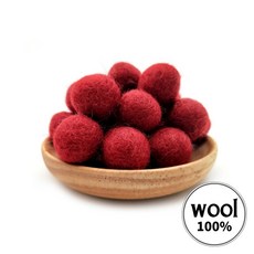 아트위브 DIY 2cm 울 칼라 양모볼 펠트 공예 양모공 폼폼이 만들기 재료, 10개, 24. 버건디 (2cm)