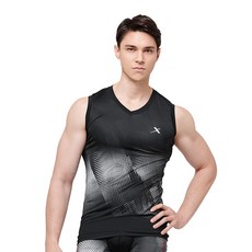 기어엑스 뉴 스포츠 플러스 남성 민소매 브이넥 01-1 (블랙)