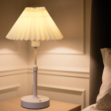 Jeernare 높이 조절 무드등 갓스탠드 LED 무선 침실 무드등 충전식 수유등 인테리어 조명 수면등 원버튼 밝기 조절, 화이트