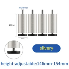 가구 높이 조절 캐비닛 지지대 M8 M6 M10 수평 소파 다리 테이블 세탁기용 냉장고, Silver15cm M6 M8 M10