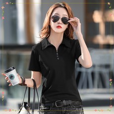 라부라카 여성 여름 골프티셔츠 100% 순면 카라 반팔티 슬림핏 여성 골프웨어 폴로 티셔츠 이월상품