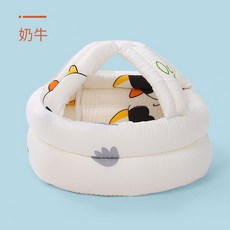 嬰兒防撞帽 寶寶學步安全帽 頭部防摔帽 兒童學步頭盔 輕巧透氣 可調節, 1個, 奶牛