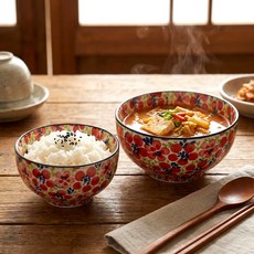 [파격사은품] 모니카 폴란드풍 공기 대접 세트, 플로니아, 1세트, 공기+대접