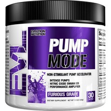 EVLUTIONNUTRITION Pump Mode補充劑 葡萄口味, 葡萄, 1罐, 150g
