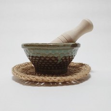 전통 미니절구 도자기 옹기절구 다지기 깨갈이 수동믹서기 깨소금 사이즈다양, 1개