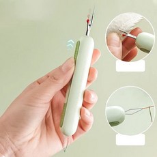 바늘 실꿰기 바늘꿰기 실밥커팅 수예용품 부자재 실밥제거 옷수선 청바지수선 바지수선 패딩수선 만들기키트 DIY키트 만들기재료 라벨제거기 미싱부자재 바늘질도구 코드수선 의류수선 바늘질, 그린