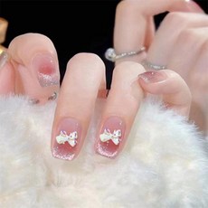 모아위드 리본 네일 파츠 10P 손톱네일아트, 화이트