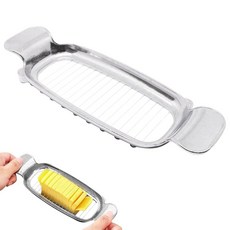 SWZHAI 버터 커터 슬라이서 블록 치즈용 스테인리스 스틸 와이어 치즈 버터 계란 절단을 위한 인체 공학적 손잡이가 있는 슬라이서 - 평균 0.6cm(1/4인치) 슬라이스, SWZHAI 버터 커터 슬라이서, 블록 치즈용 스테인리