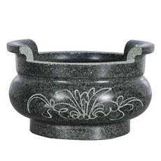 돌 향로 묘지 성묘 불교 소품 장례 제수용 제사 법당, 1개