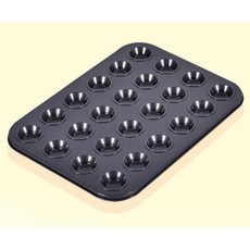 迷你24連不沾馬芬烤盤，蛋糕模具，適用於乳酪球、杯子蛋糕製作，烘焙工具, 黑色, 1個