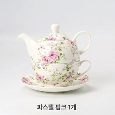 레트로 1인 차 주전자 티포트 북유럽 홈카페 플라워, 301mL~400mL, 1ml, 파스토럴핑크