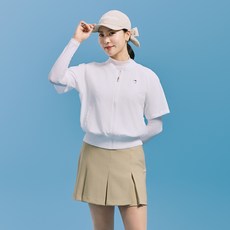 [챌린저] 여성 시어서커 라글란 블루종 반팔 자켓 화이트