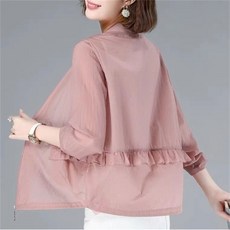 빌리즈빈 가을 여성 라운드넥 바람막이 자외선차단 집업 자켓 5040