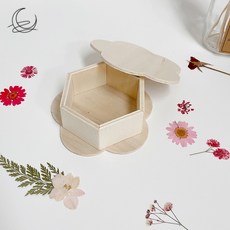 룬아트 나무 보석 정리 보관 함 압화 꽃 만들기 세트 노인 미술 키트 단체 수업 치매 예방, 꽃모양 보석함