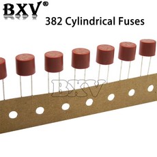 유리관휴즈 자동차 퓨즈 세트 382 원통형 T0.5A 500MA 1A 1.6A 2A 2.5A 3.15A 4A 5A 6.3A 250V 슬로우 LCD TV 전원 보드 보통 8x8 10, [06] 382-T2.5A