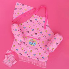 [팔마누] 초등어린이앞치마두건 어린이앞치마팔토시세트 어린이미술앞치마토시세트 캐치티니핑 매직 앞치마 3종세트