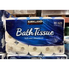 Kirkland Signature 科克蘭 捲筒衛生紙 425張 x 30捲 2-Ply 寬版衛生紙, 1個, 貨運宅配限1袋, 30