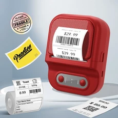 테이프가 포함된 휴대용 열전사 프린터 2인치 접착 라벨 미니 블루투스 스티커 메이커 스마트폰 PC 지원, 02 P2red