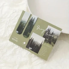 페이지 책 독자를 위한 2pcs 숲 풍경 자기 책갈피, 기타, 04 C