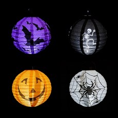 파티짱 할로윈 LED 종이등 세트 파티 조명 장식 데코, 4종세트, 1개