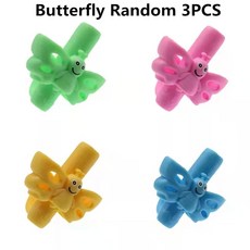 1/3pcs 실리콘 연필 펜 자세 학습 홀더 어린이 그립 학생을위한 보조 연습 팬 쓰기, Butterfly Random3PCS