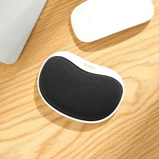 jincomso 人體工學滑鼠護腕墊 慢回彈記憶棉 可滑動設計 舒適手腕支撐, 1個, 肥皂型【可滑動】護腕白底黑色