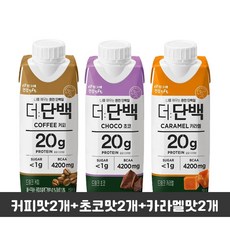 빙그레 더단백드링크 250ml 커피2+초코2+카라멜2(총6개입)/단백질드링크/우유단백질/단백질보충/무